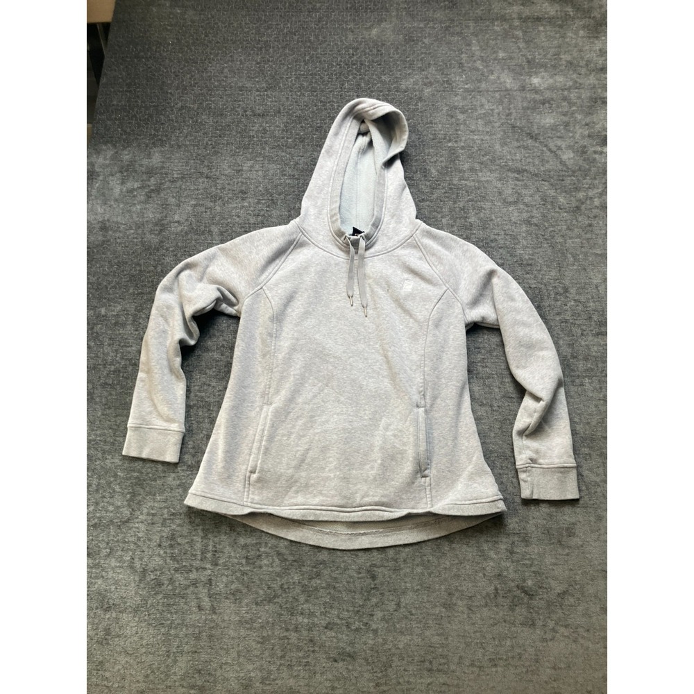 FILA Sport Hoodie Womens Medium Heather Gray Fleece Lined Pullover Outerwear